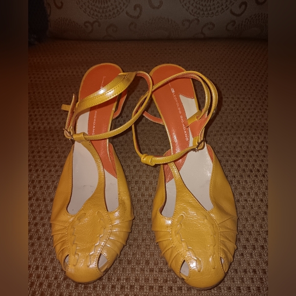 Leopoldo Giordano Leather Wedges Size 8 - Picture 1 of 3